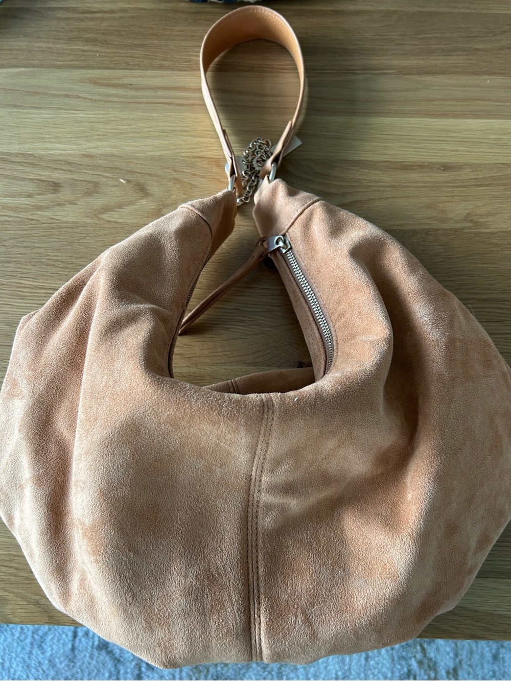 Universal Thread Suede oversized crescent Shoulder Bag in Tan/light brown